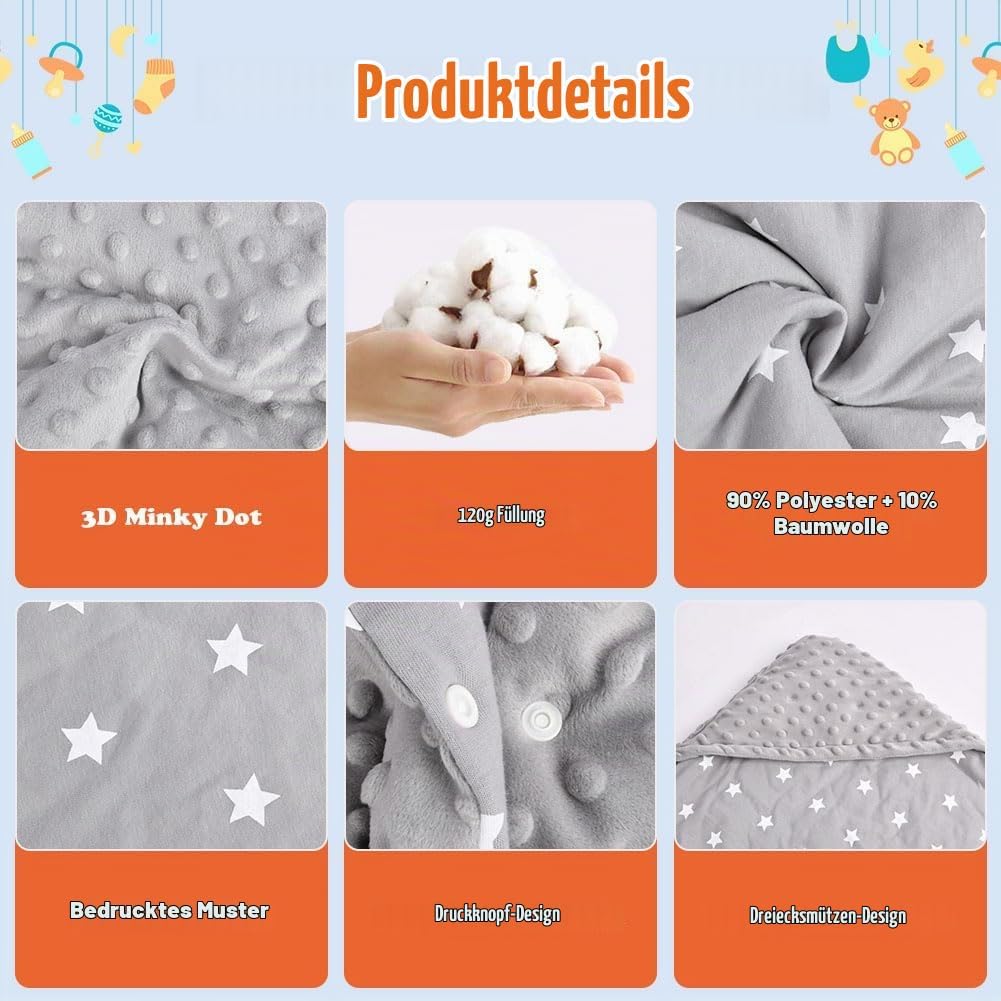 Einschlagdecke Und Strickmütze Set, Einschlagdecke Babyschale Decke Kinderwagen, universal Baby Baby