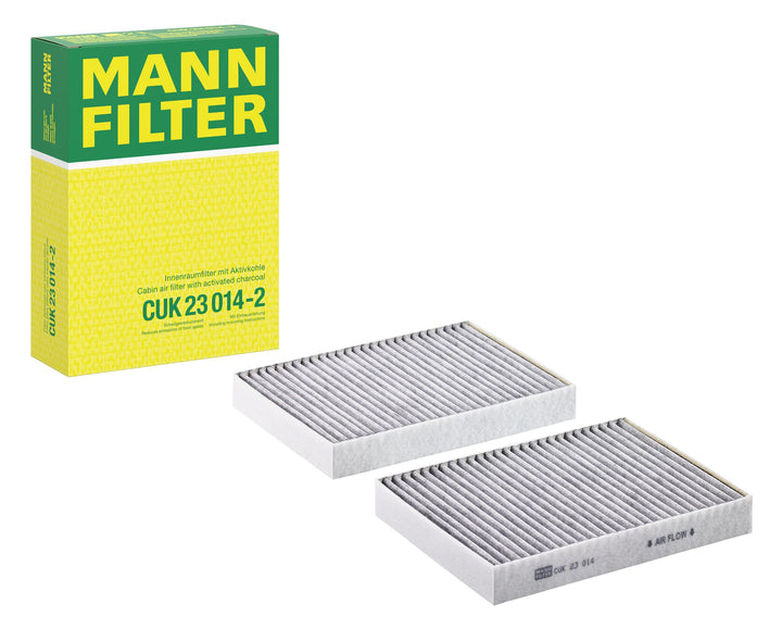 MANN-FILTER CUK 23 014-2 Innenraumfilter – Kabinenluftfilter Satz (2er Set) mit Aktivkohle – Für PKW