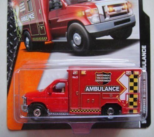 Matchbox Heroic Rescue Red Ford E-350 Krankenwagen 75/120