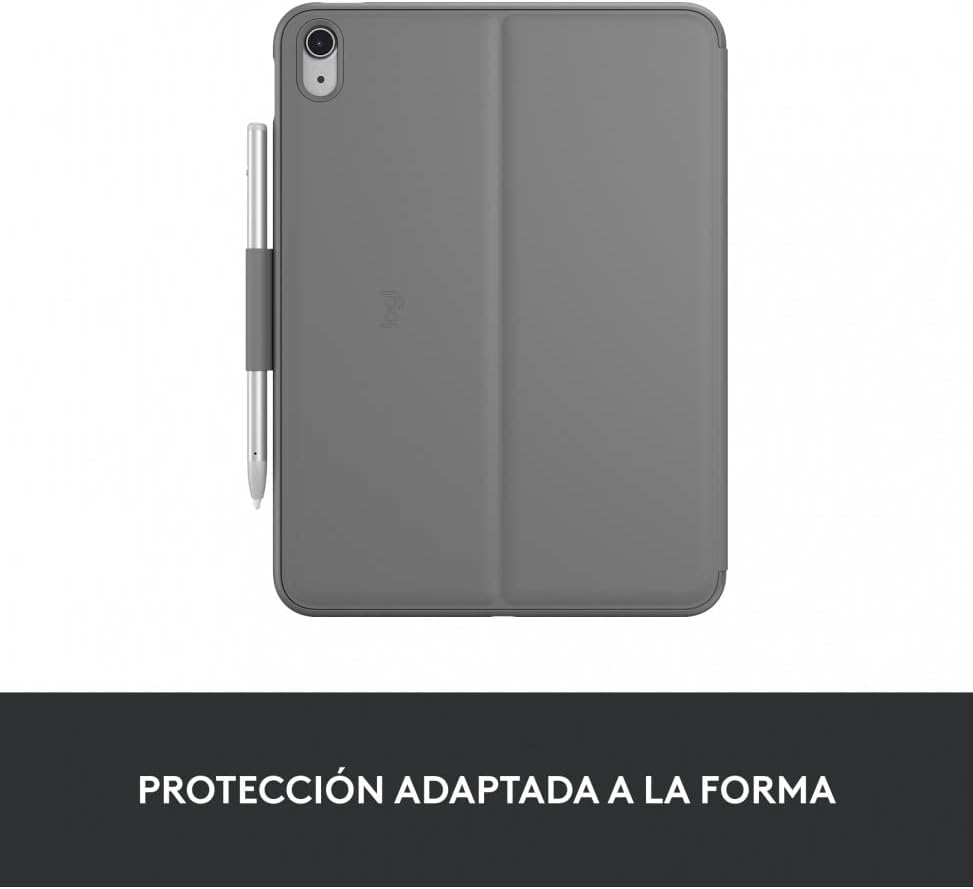 Logitech iPad (10. Generation) Tastatur-Case | Slim Folio mit integrierter kabelloser Tastatur (Graf