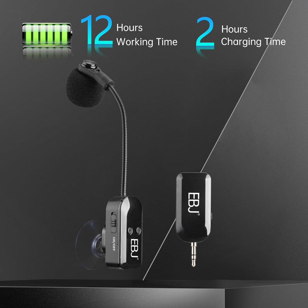 EBJ 2,4 G Instrumenten-Mikrofonempfänger mit abnehmbarem Saugnapf für Gitarre, Violine, Cello, Akkor
