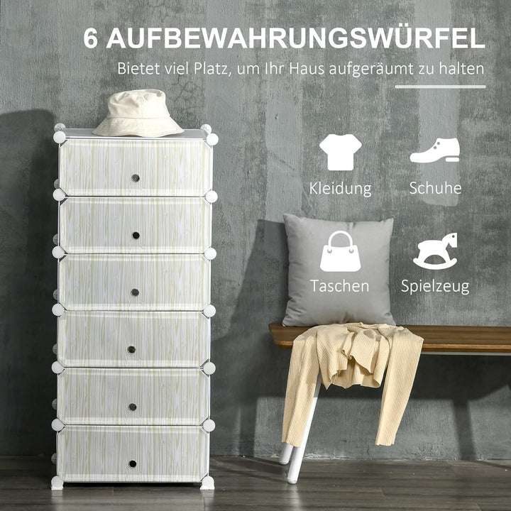 HOMCOM Schuhboxen 6er Set Schuhkarton stapelbar DIY Schuhorganizer Schuhaufbewahrung Aufbewahrungsbo