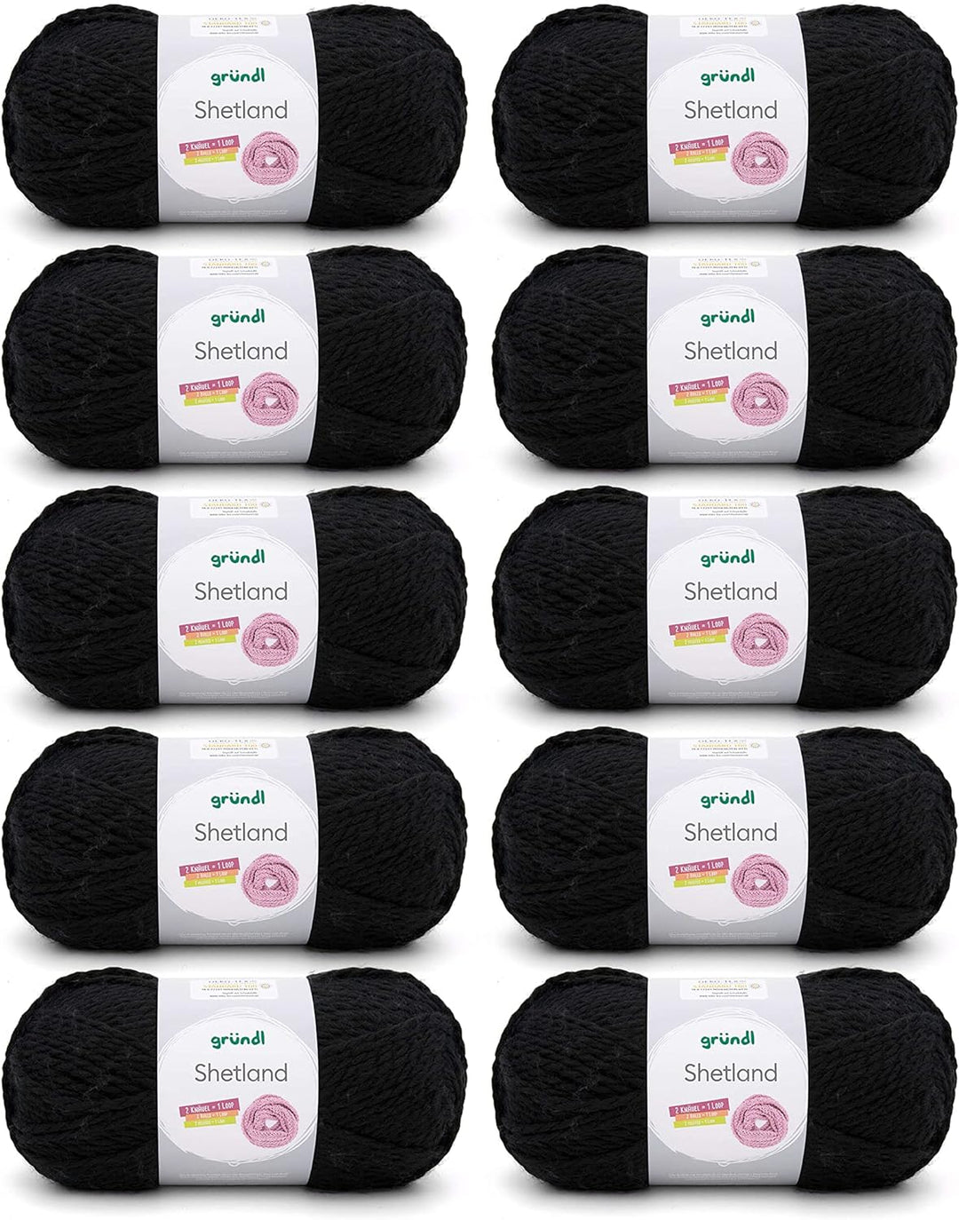 Gründl Shetland Wolle (modisches und weiches Strickgarn aus 80% Polyacryl und 20% Wolle, 100 g / 170