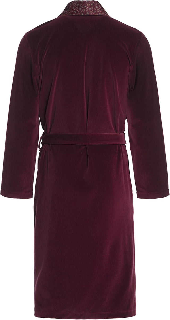 Revise Joel RE-101 Herren Bademantel aus Velours - lang und elegant 4XL Burgund Rot, 4XL Burgund Rot