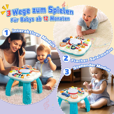 Fajiabao Baby Spielzeug Ab 1 Jahr - 6 in 1 Spieltisch Spielzeug Kinderspielzeug ab 1 2 Jahre 9 Monat