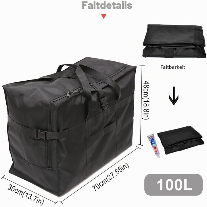 Reisetasche Extra Gross, Faltbare 900d Oxford Heavy-Duty Duffle Bag für Urlaub, Camping, Umzug, Zelt