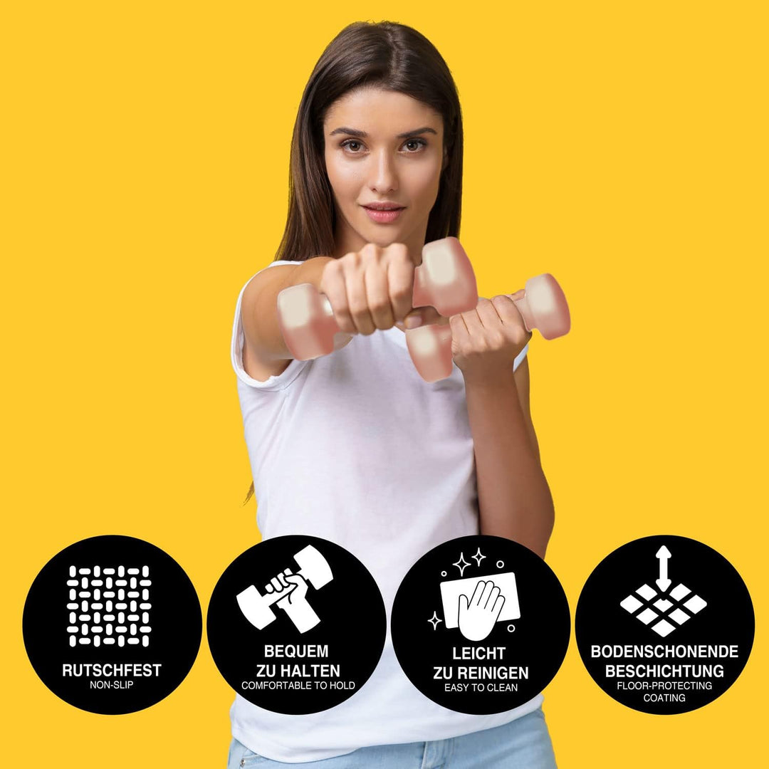 Body & Mind® Hanteln 2er Set Gymnastikhanteln Dumbbells Kurzhanteln; Effektives Krafttraining mit ve