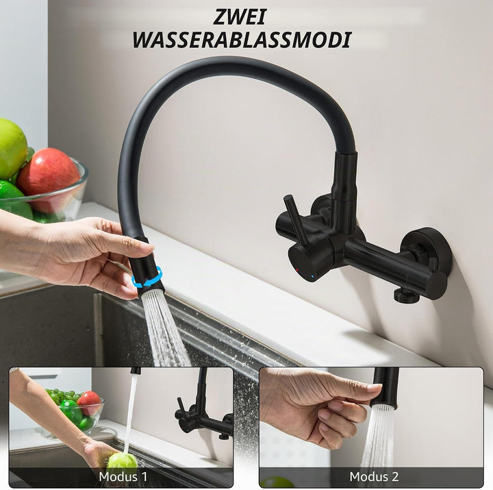 Wandarmatur Küche mit 3/4 Zoll Anschluss für Geschirrspüler/Waschmaschine, Küchenarmatur Wandmontage