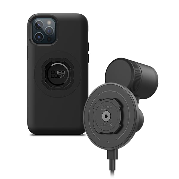 QUAD LOCK Lüftung Handyhalterung fürs Auto mit MAG-Kabellosem Ladekopf V2 und MAG-Hülle für iPhone 1