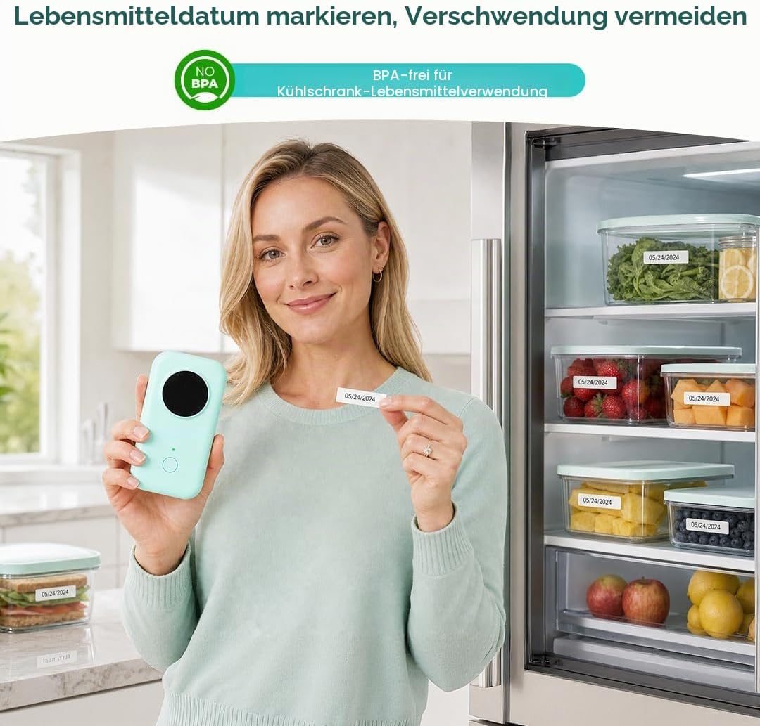 Phomemo D30 Etikettendrucker, Mini Bluetooth Etikettiergerät Tragbarer beschriftungsgerät Selbstkleb