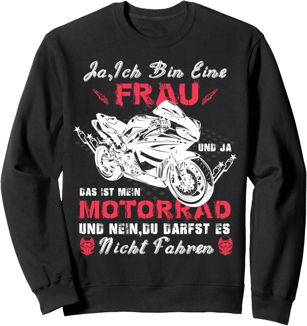 Motorrad Motorradfahrerin Geschenk Spruch Bikerin Vintatge Sweatshirt