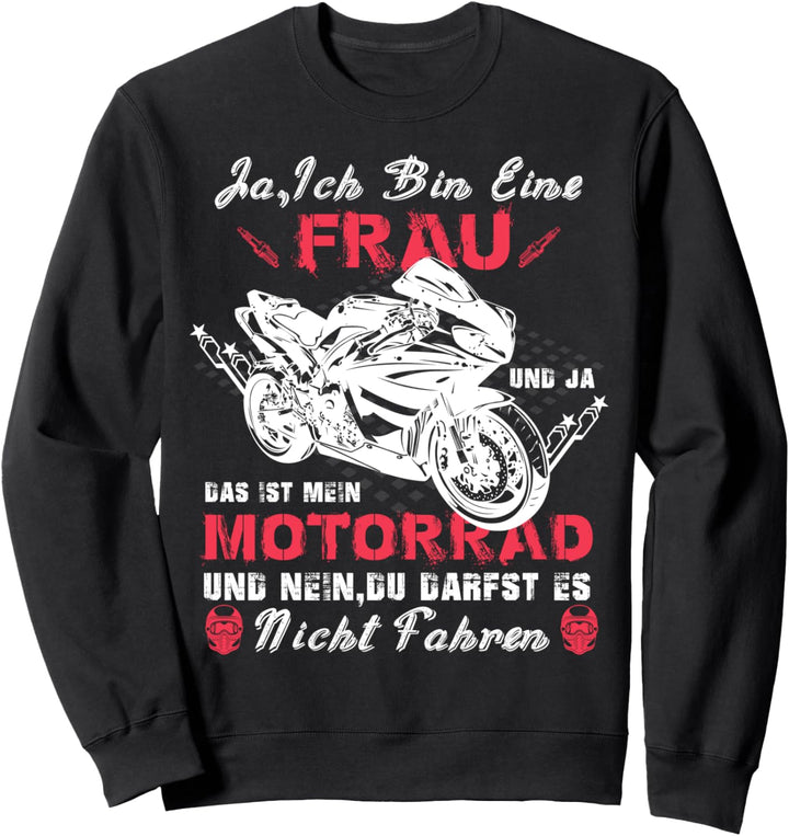 Motorrad Motorradfahrerin Geschenk Spruch Bikerin Vintatge Sweatshirt