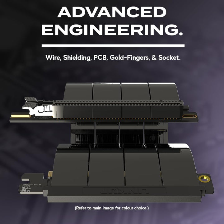 LINKUP - AVA5 PCIE 5.0 Riser-Kabel | RTX5090 RX9070 GPU Bereit | x16 128GB/s Geschwindigkeit | NZXT