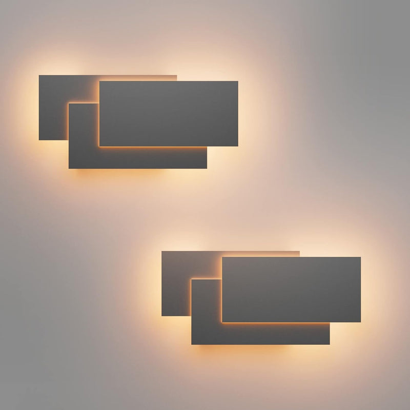 Klighten 2 Pack LED Wandleuchten Innen 24W Mordern Wandlampe LED Wandbeleuchtung für Wohnzimmer Schl