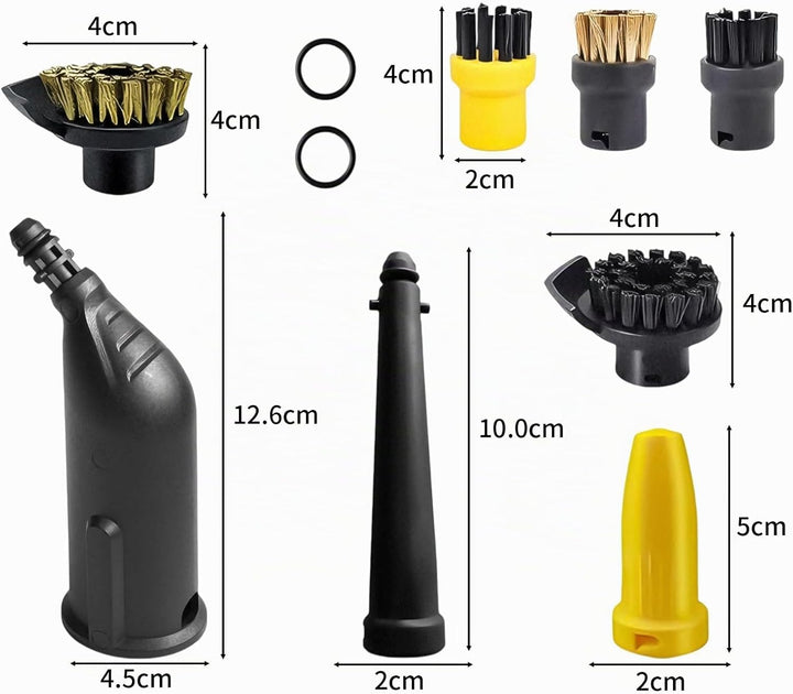 10 Stück Set für Kärcher Dampfreiniger Zubehör SC1 SC2 SC3 SC4 SC5(Verlängerte Düse, Gebogene Düse,