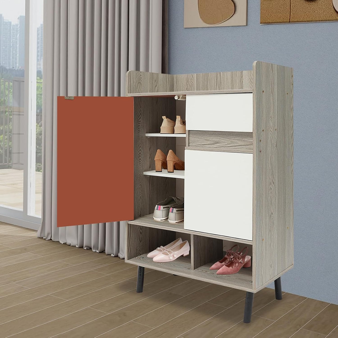 Schuhschrank Mit Türen Freistehender Schuhkommode Schuhkipper Flurschrank Schuhkipepr Aus Holz Mit S