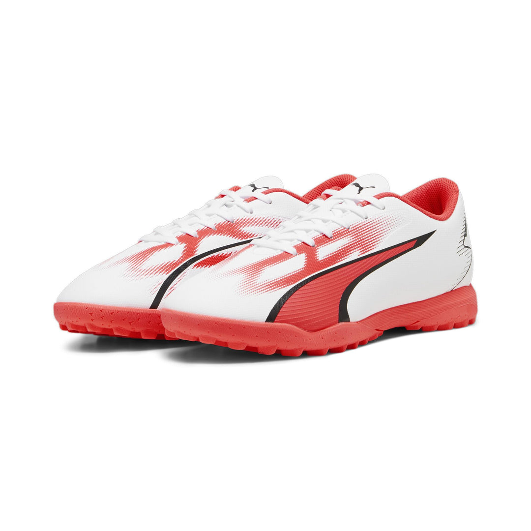 PUMA Herren Ultra Play Tt Fussballschuh, White Black Fire Orchid, 46 EU