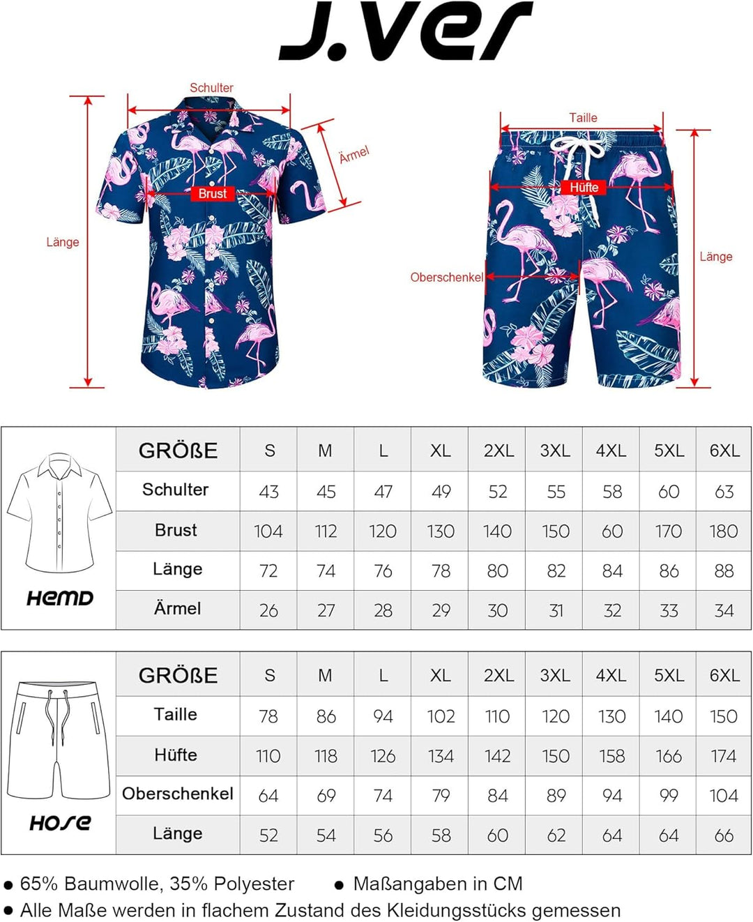 Herren Hawaiihemd Kurzarm Party Hemd Casual Flamingo Floral Strandhemd Bügelfrei Button Down Kurzarm