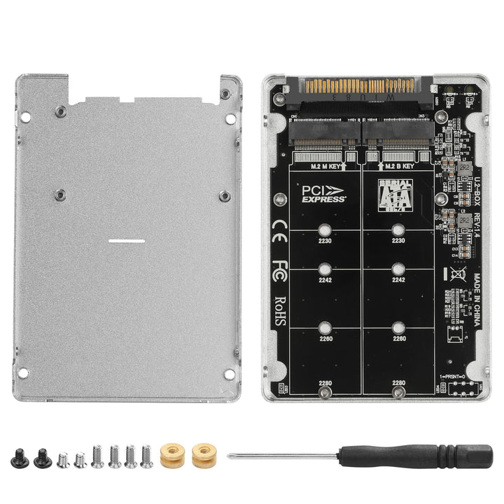 GINTOOYUN 2 in 1 Combo M.2 NVME/NGFF auf U.2 (SFF-8639) Adapterkarte - PCI-E NVME (M Key)/SATA (B Ke