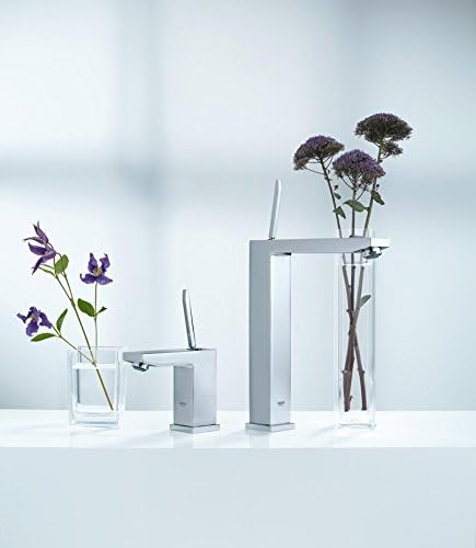 Grohe 23654000 Eurocube Joy Waschtischarmatur, Grau S mit Zugstangen-Ablaufgarnitur, S mit Zugstange