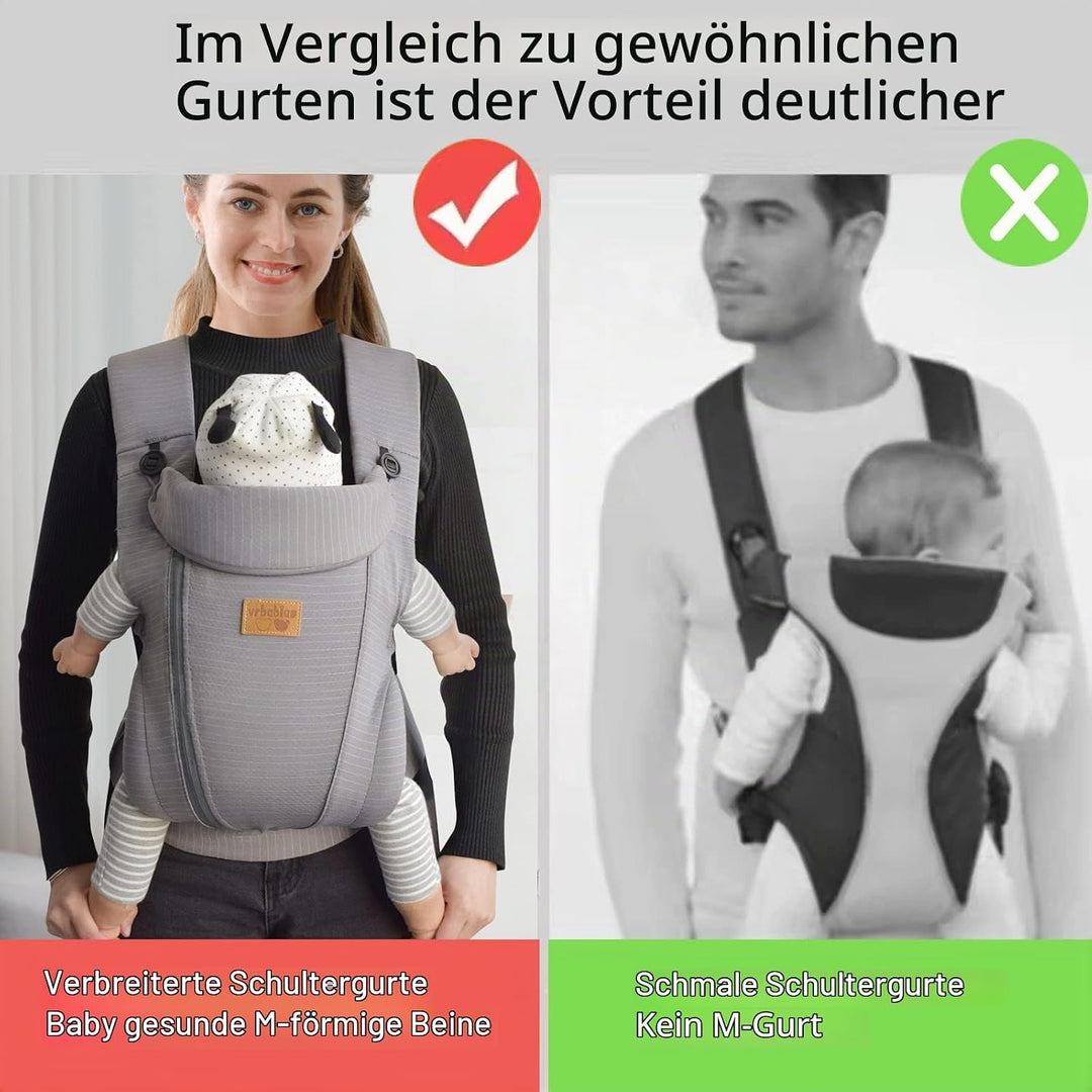 vrbabies Babytrage für Neugeborene ab Geburt,Upgrade Weich Ice Silk Babytrage mit Verstellbarer Gürt