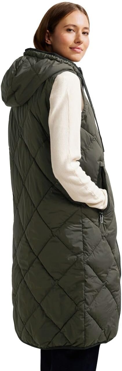 Cecil Damen Steppweste Lang S Olive Crop, S Olive Crop