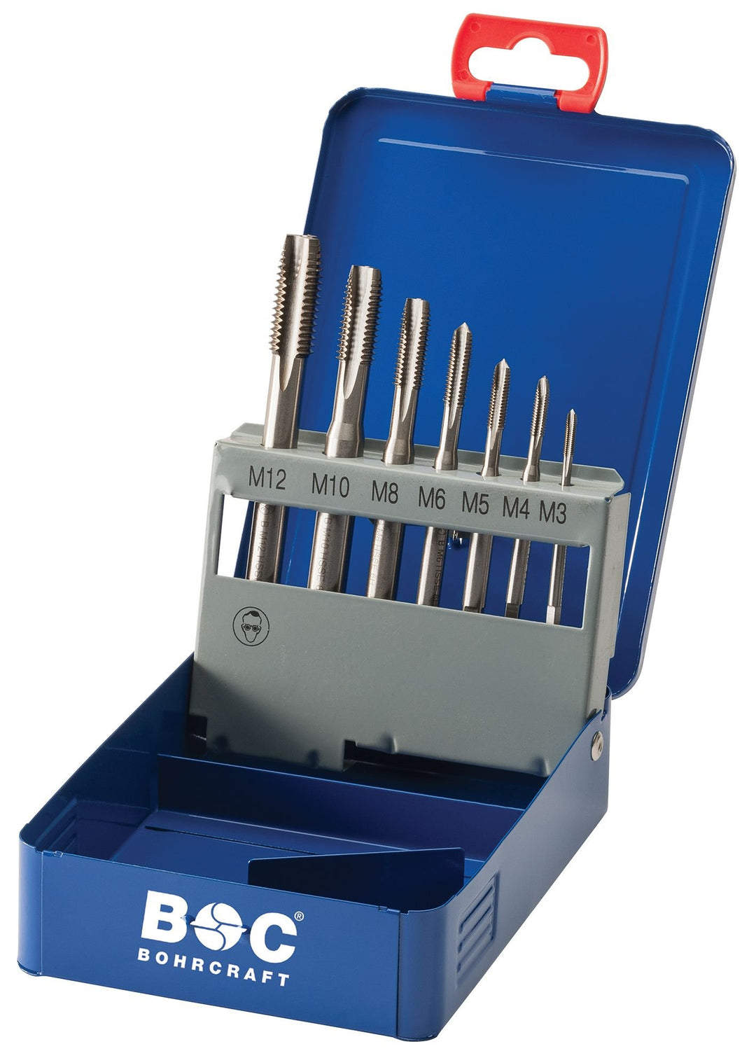 Bohrcraft 41421410007 Maschinengewindebohrer-Satz M3-M12 HSS-E Co5 gerade genutet 7-teilig Form B ge