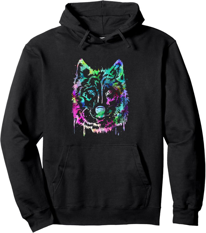 Wolf Raubtier Watersplash - Wildnis Wölfe Wolf Pullover Hoodie