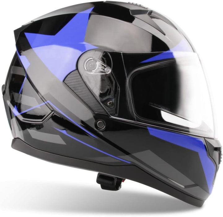 VINZ Kennet Integralhelm mit Sonnenblende | Motorrad Helm Vollvisierhelm Mopedhelm | Motorradhelm Fu