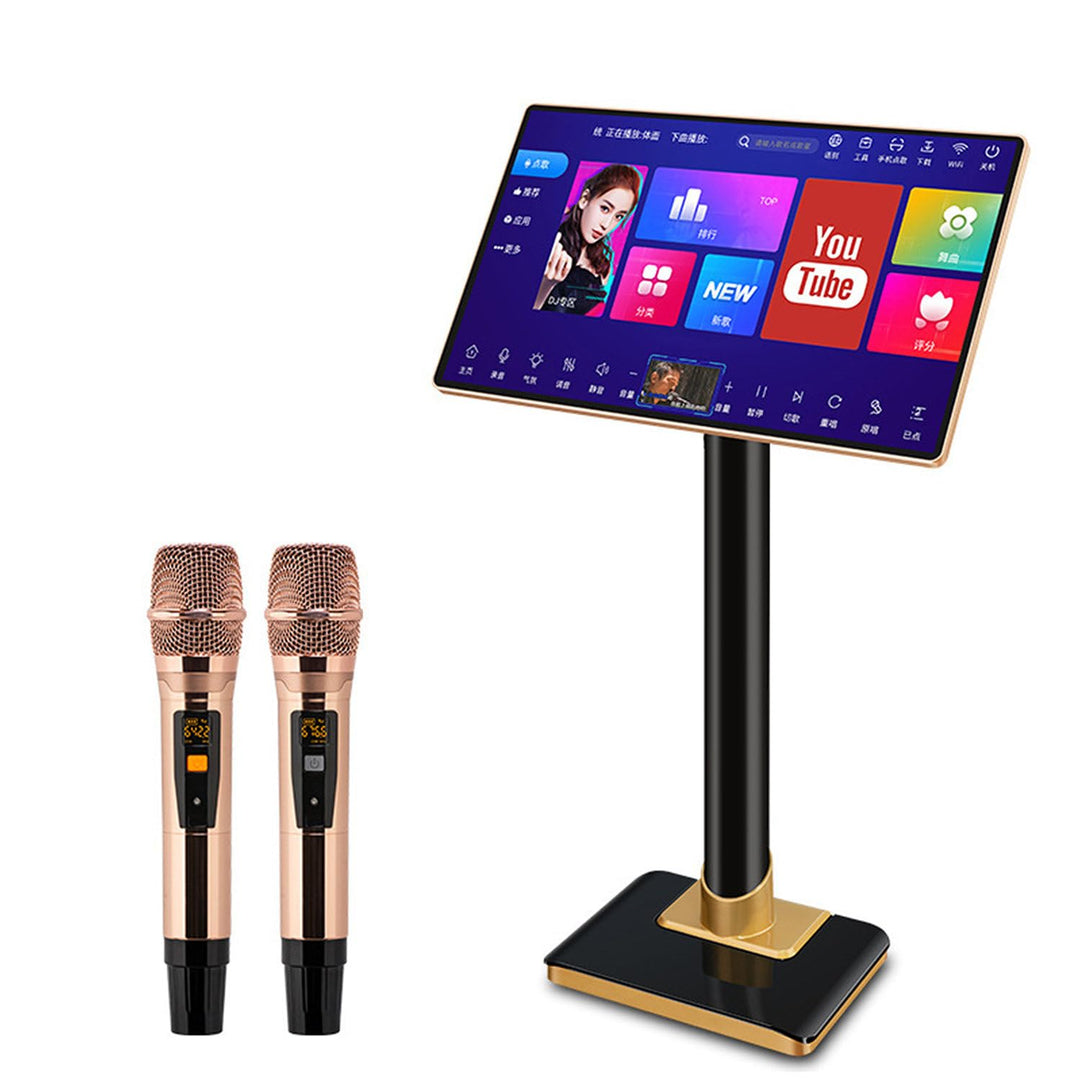 Professionelle 21,5-Zoll-Karaoke-Maschine,Kapazitiver Touchscreen-Karaoke-Player Mit Kabellosem Mikr