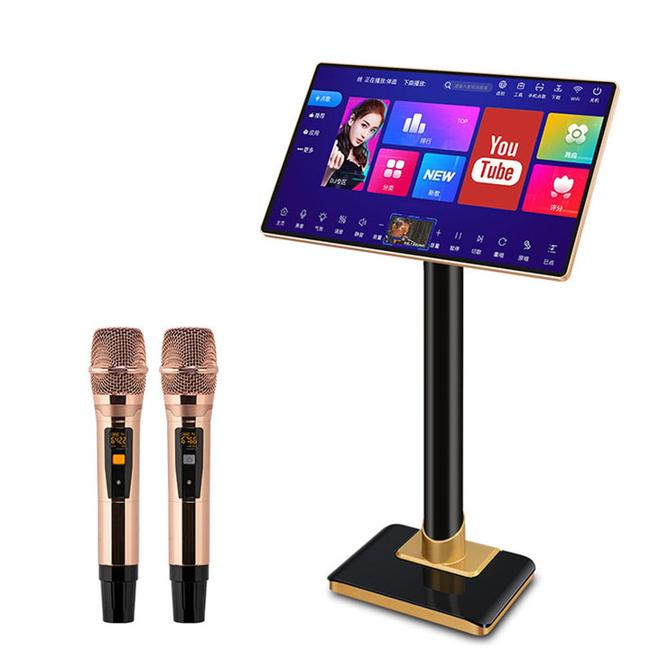 Professionelle 21,5-Zoll-Karaoke-Maschine,Kapazitiver Touchscreen-Karaoke-Player Mit Kabellosem Mikr