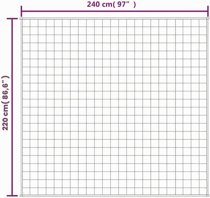 Gewichtsdecke Grau 220x240 cm 15 kg Stoff Schwere Decke für tiefen Schlaf und bessere Erholung