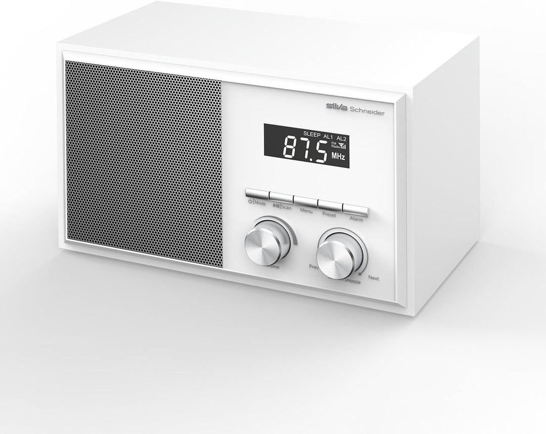Silva Schneider Mono 1976 BT – Retro Bluetooth Radio mit FM, LED-Anzeige, Uhr & Datum, Doppelalarm,