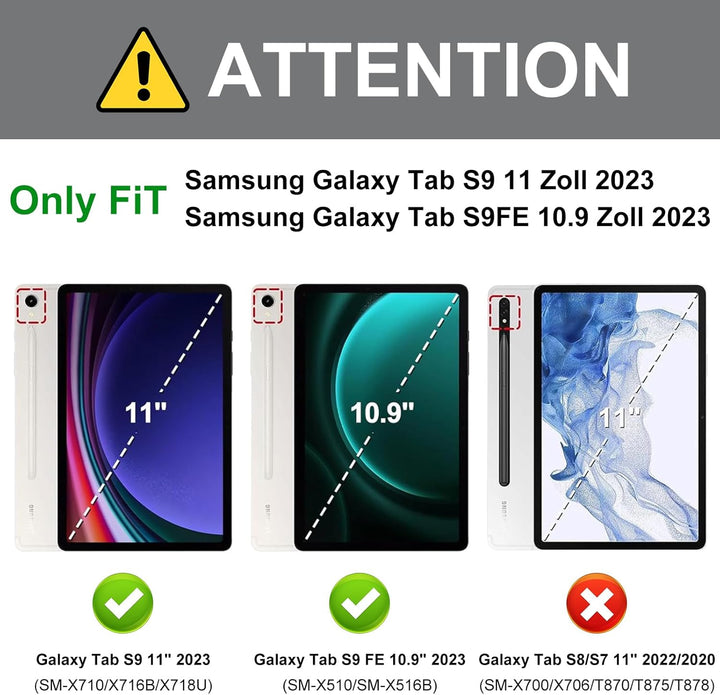 Samsung Galaxy Tab S9 FE Tastatur, Galaxy Tab S9 Hülle mit Tastatur, Samsung Tablet Tastatur für S9