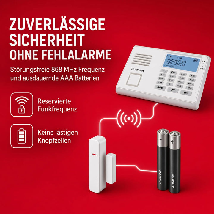 Olympia 5961 Protect 9035 Drahtlose GSM Alarmanlage mit Notruf und Freisprechfunktion, AppSteuerung