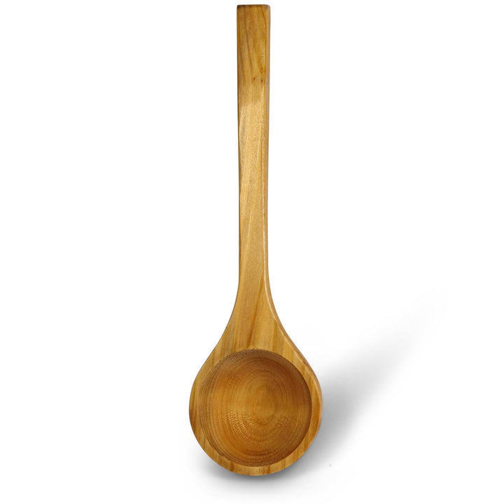LaJa26 Sauna Kelle aus hochwertiger Fichte - Aufgusskelle für Saunaaufguss - 37 cm Länge - 120 ml Fa
