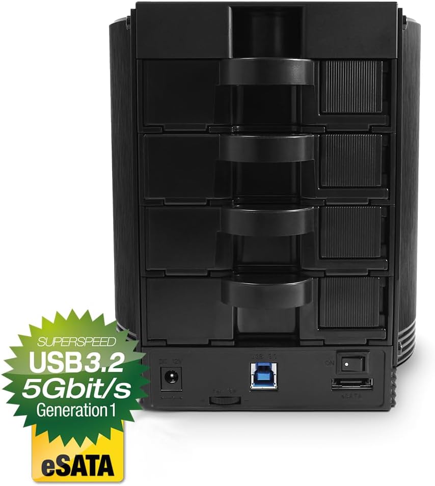 FANTEC SQ-35U3e-6G 4X 3.5 SATA HDD Gehäuse mit USB 3.0, eSATA, 6G & UASP