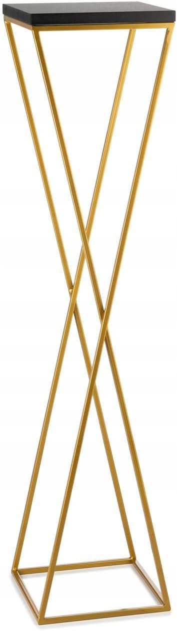 Pflanzenständer Metall 100 cm Hoch - Stabiler und Fester Blumenhocker mit Schwarz MDF-Platte auf Gol