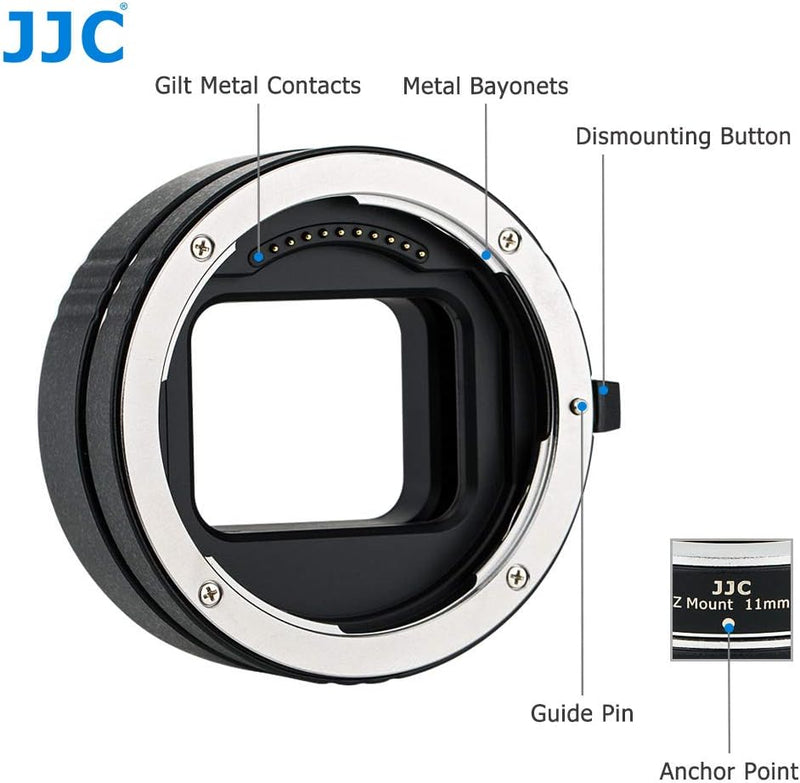 JJC Automatik Makro Zwischenringe (AF) für Makrofotographie 11mm/16mm Set für Nikon Z-Bajonett Syste