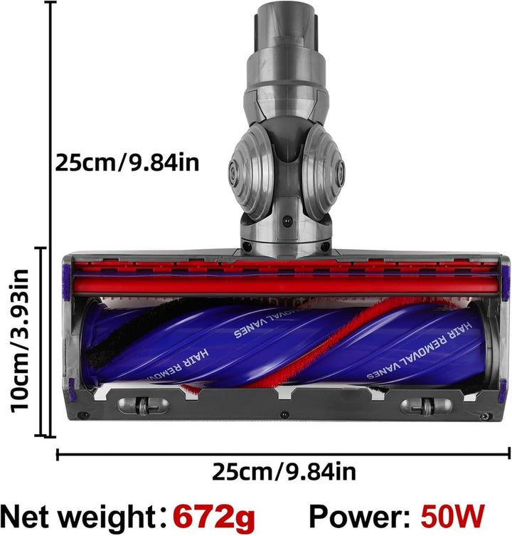 Verbesserter Anti-Verhedderungs Bodendüse, 50W Ersatz-Staubsaugerkopf Kompatibel mit Dyson V12 Slim,
