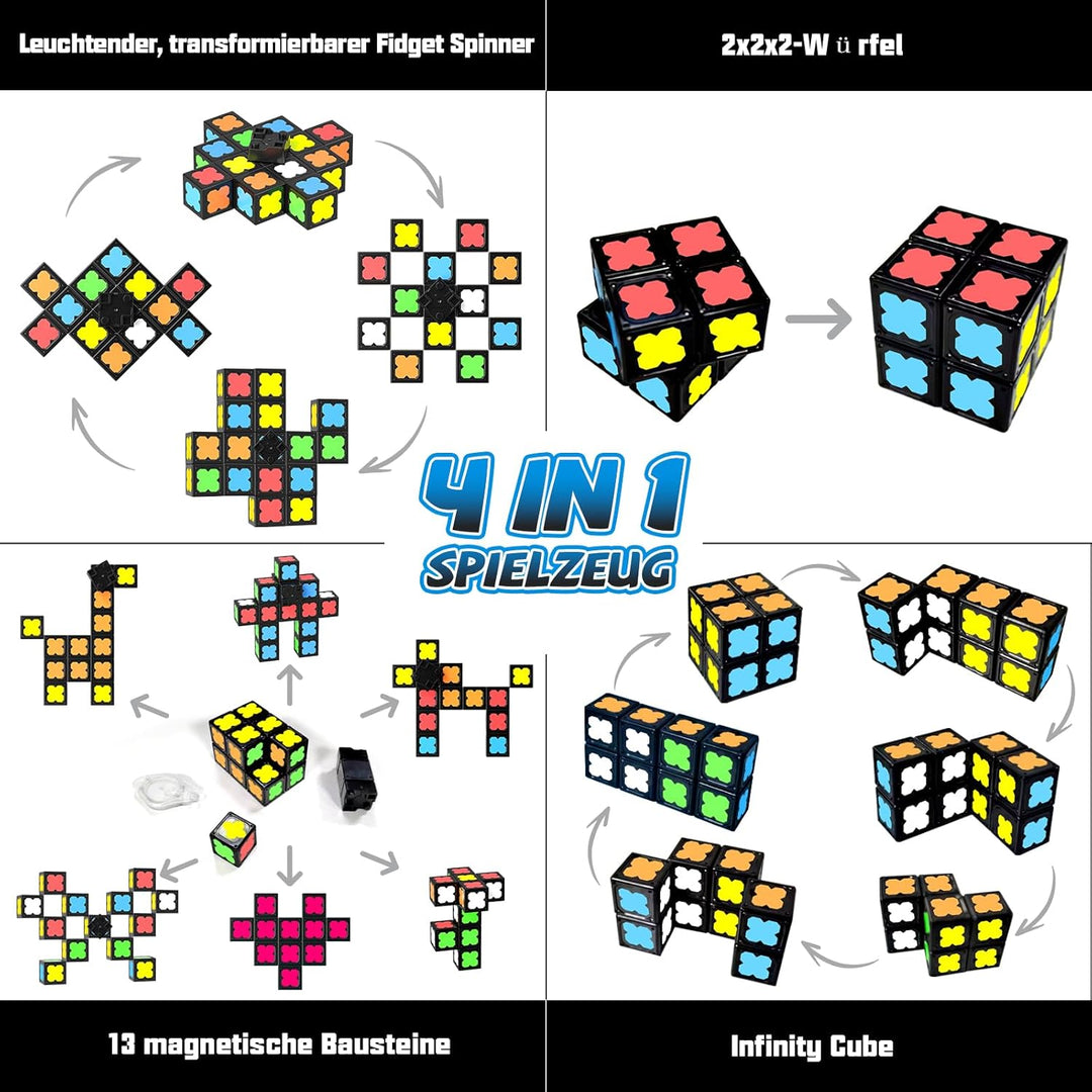 Magnetische Fidget Toys Kinder Teen Erwachsene, Fidget Spinner mit 12 im Dunkeln Leuchtenden Magneti