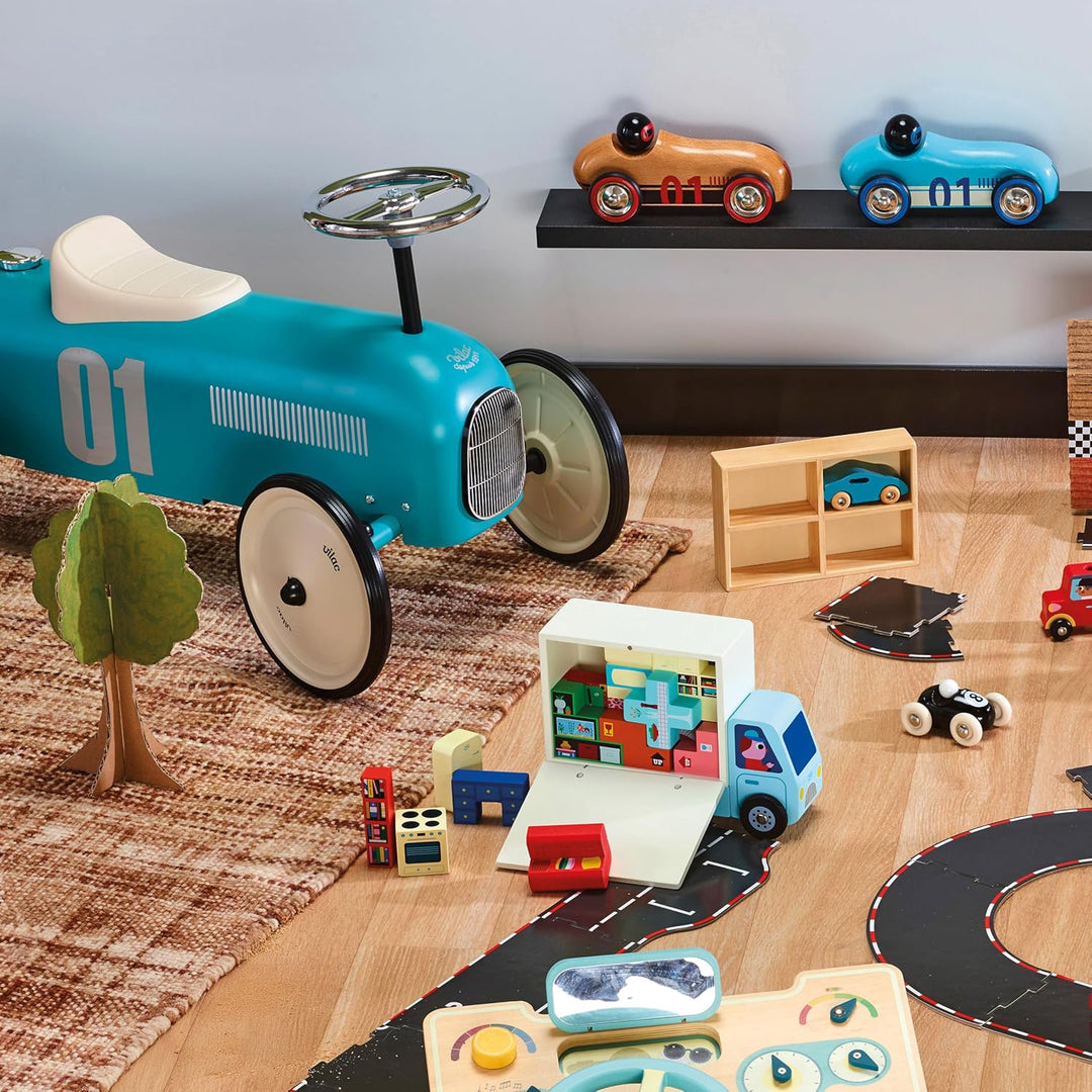 VILAC - Rutschauto Vintage Aqua – Träger und Bacules – löst die Motorik Ihres Kindes – Lernspiele fü