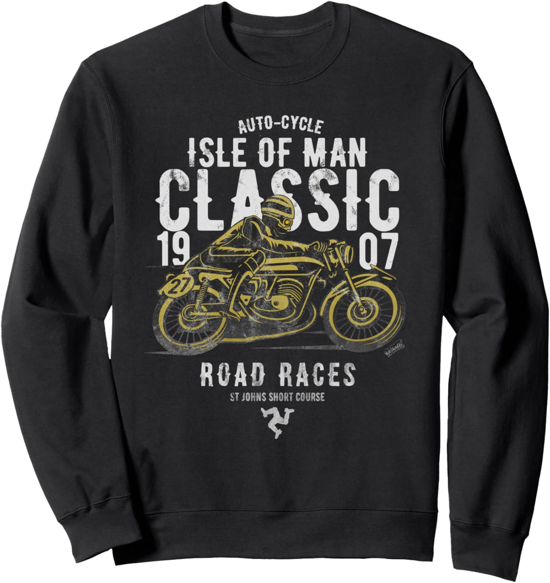 Isle Of Man Manx Klassisches Motorradrennen Oldtimer Grand Sweatshirt