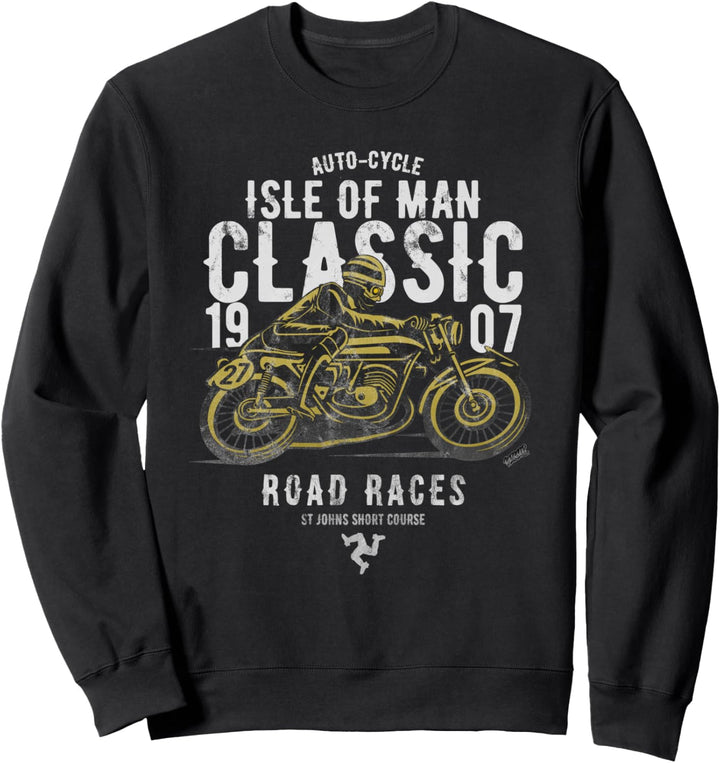 Isle Of Man Manx Klassisches Motorradrennen Oldtimer Grand Sweatshirt