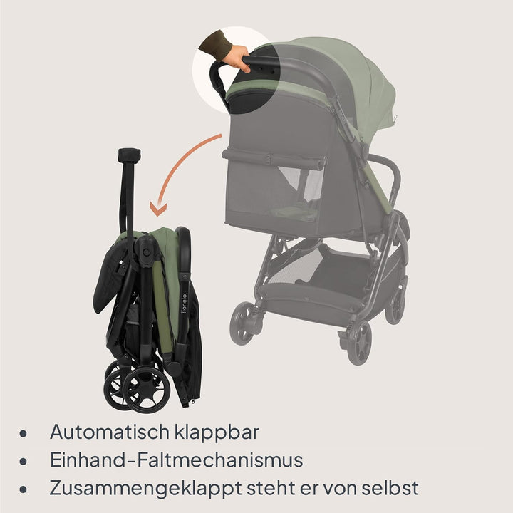 Lionelo Julie Air Buggy bis zu 22 kg von 6 m bis 4 Jahre Für Flugzeug Schwenkräder 360° Federung Ein