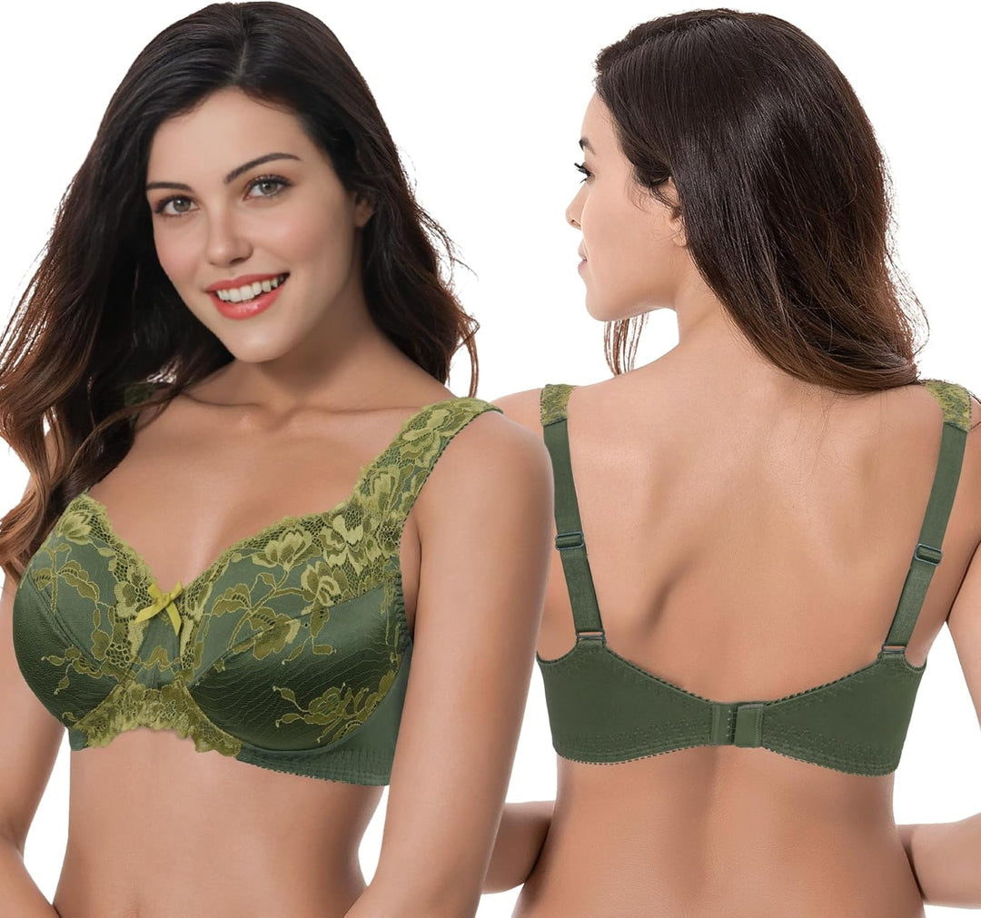 Curve Muse Damen Übergrösse Minimizer Ungefüttert Kabellos Spitze Vollständige Abdeckung BHS 110E Ti