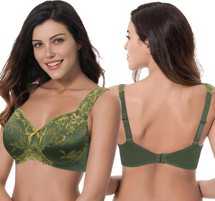 Curve Muse Damen Übergrösse Minimizer Ungefüttert Kabellos Spitze Vollständige Abdeckung BHS 110E Ti