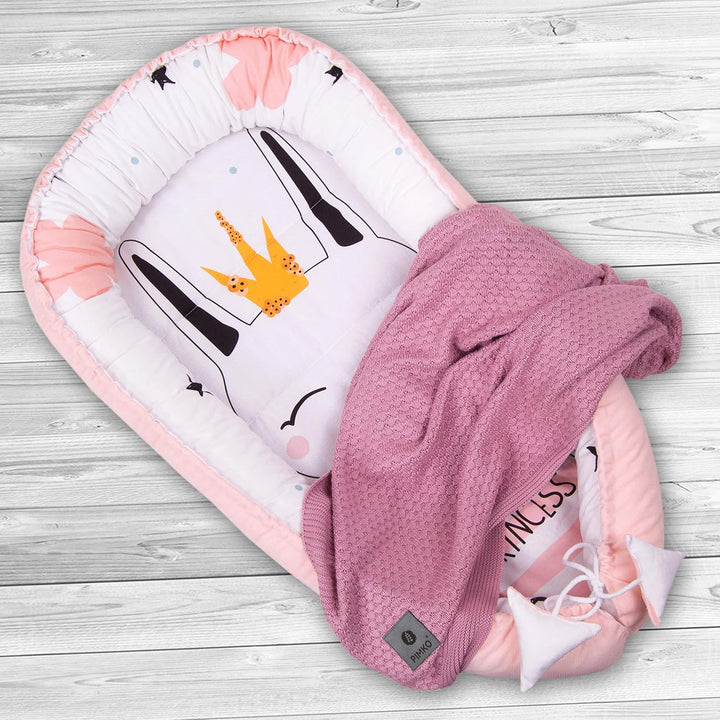 PIMKO 100% Bambus Babydecke Strickdecke Kuscheldecke für Jungen und Mädchen Schmusedecke super weich