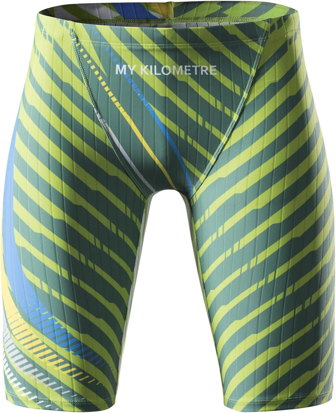 MY KILOMETRE Herren Jammers Lang Badehose Schwimmen Badeanzug Jammer M Gedruckt Grün, M Gedruckt Grü