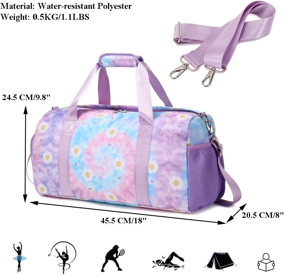Sporttasche Mädchen Kindertaschen Kinder Reisetasche Mädchen Sports Duffel Schwimmtasche Klassische